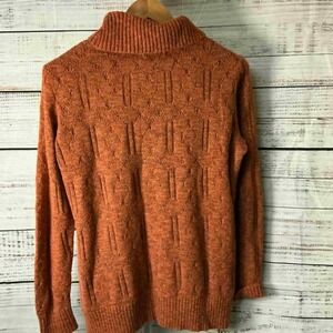 Ruff Hewn‎ Women's Orange Cable Knit Shawl Collar Sweater Size L